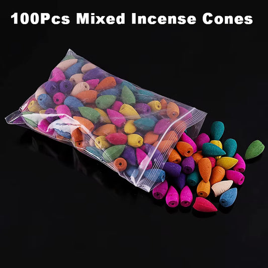 Free 20Pcs Incense Cones Creative Home Decor Backflow Stick Incense Burner Ceramic Censer Home Decoration Use in Home Teahouse