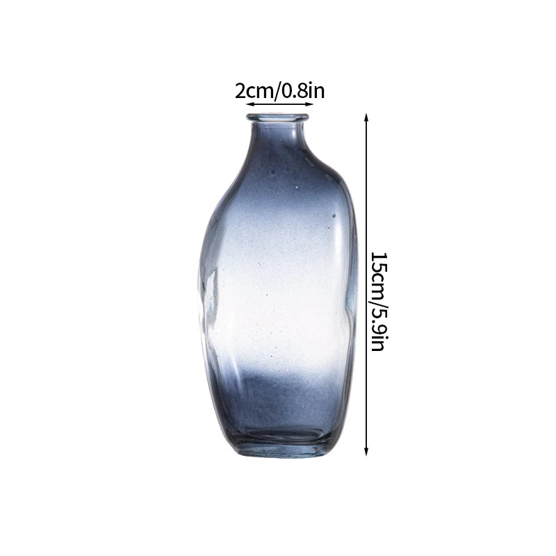 Transparent Glass Vase Flower Vase Decorative Hydroponic Plant Flower Vase Retro Desktop Flowers Bottle Room Decorate Vase 화병