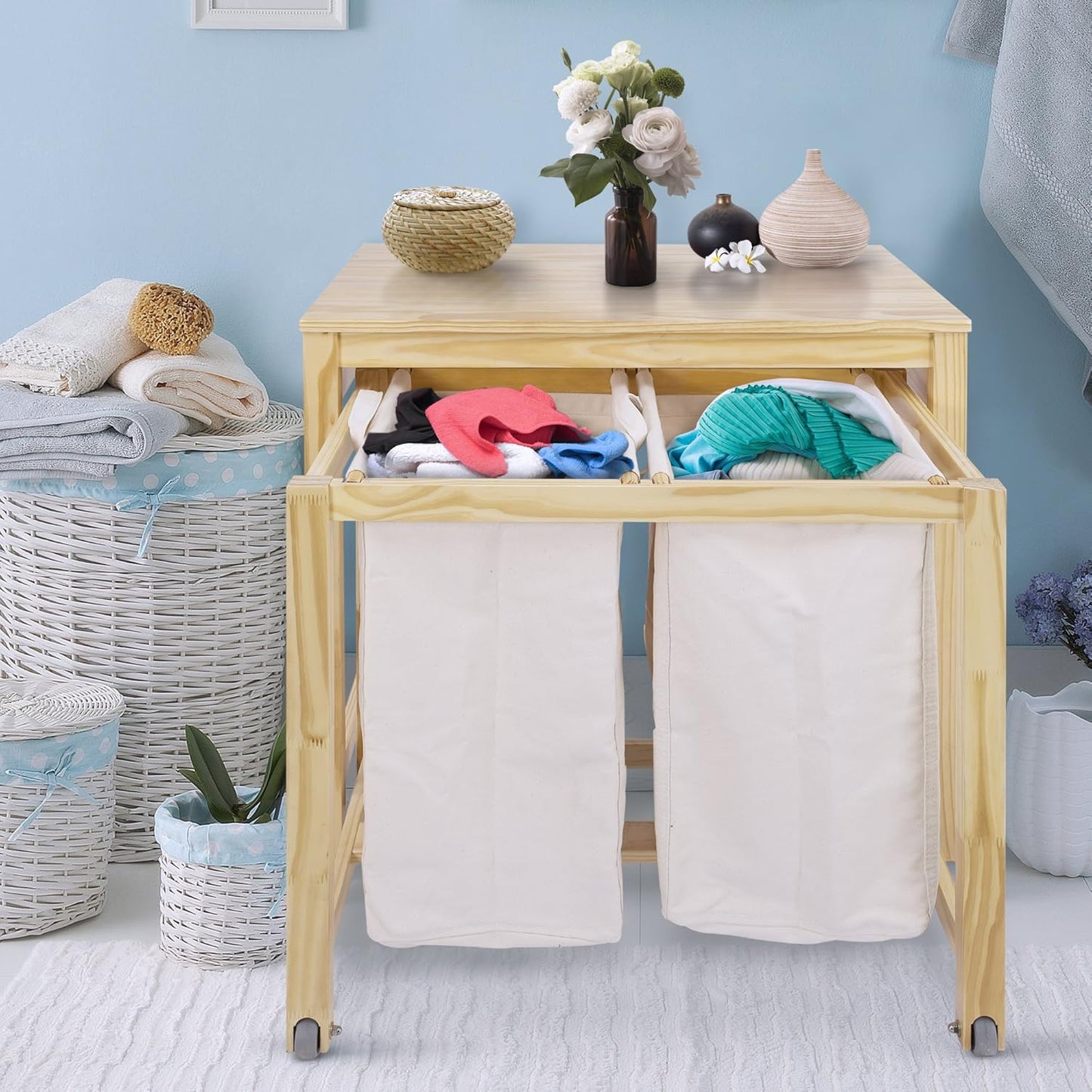 Eco Home Laundry Prep Hamper, Natural