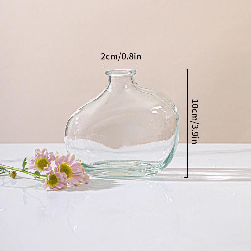 Transparent Glass Vase Flower Vase Decorative Hydroponic Plant Flower Vase Retro Desktop Flowers Bottle Room Decorate Vase 화병