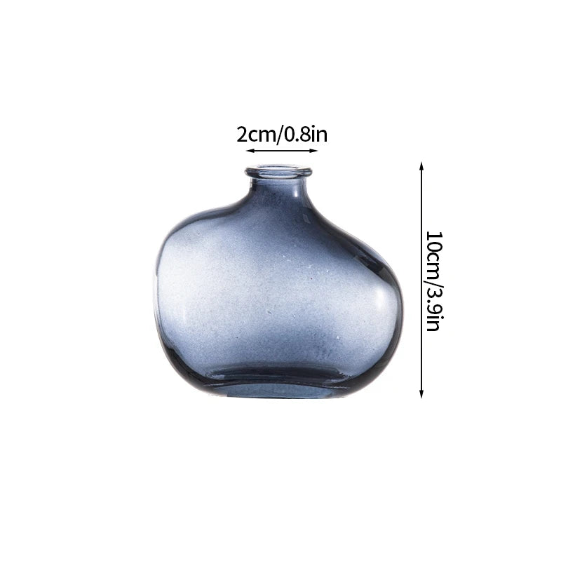 Transparent Glass Vase Flower Vase Decorative Hydroponic Plant Flower Vase Retro Desktop Flowers Bottle Room Decorate Vase 화병