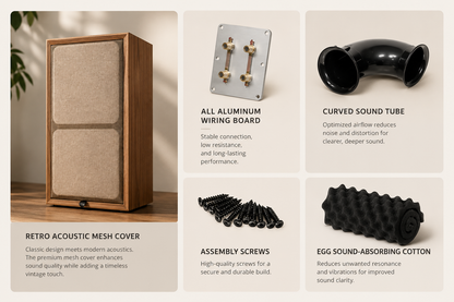 8 Inch Three-Way Labyrinth Speaker Empty Box Bookshelf Speaker Home Speaker DIY Hifi Audio Wooden Handmade Box Passive Speaker