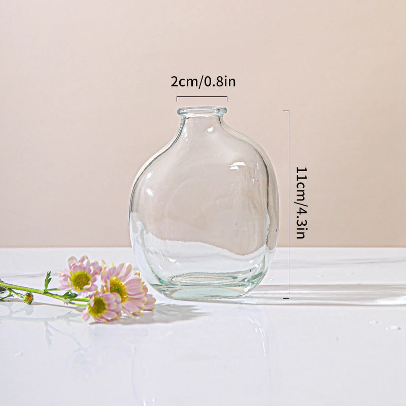 Transparent Glass Vase Flower Vase Decorative Hydroponic Plant Flower Vase Retro Desktop Flowers Bottle Room Decorate Vase 화병
