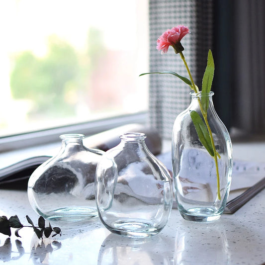 Transparent Glass Vase Flower Vase Decorative Hydroponic Plant Flower Vase Retro Desktop Flowers Bottle Room Decorate Vase 화병