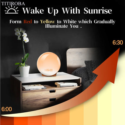 Digital Snooze Function Alarm Clock New Wake up Light Clock Sunrise Sunset Light FM Function Alarm Clock for Daily Life